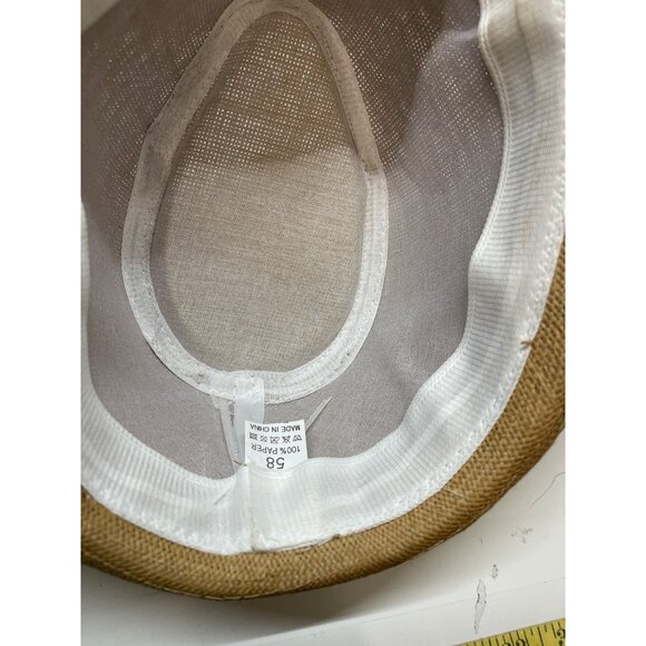 Ultrafun Straw Fedora Hat Classic Manhattan brown khaki Uni Excellent condition - Picture 4 of 12